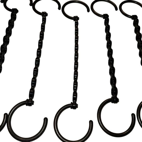 9 Space Saving Organizer Horizontal Black Open Ended Clothes Hangers - Picture 3 of 7